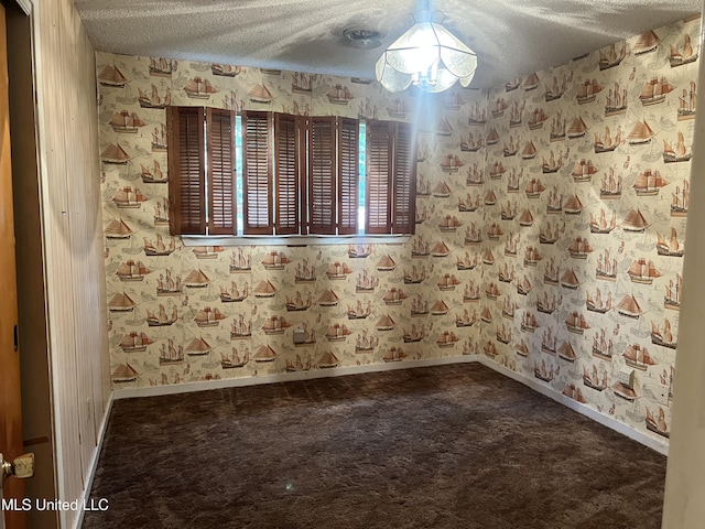 2285 Harkness Ct, Biloxi, MS 39532 - carpeted spare room featuring wallpapered walls, a textured ceiling, and baseboards
