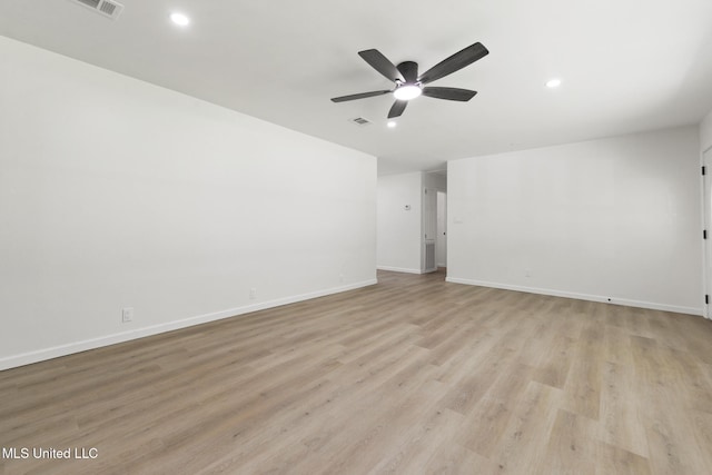 3917 Wildwood Rd, Moss Point, MS 39562 - spare room with ceiling fan, light wood-style flooring, and recessed lighting
