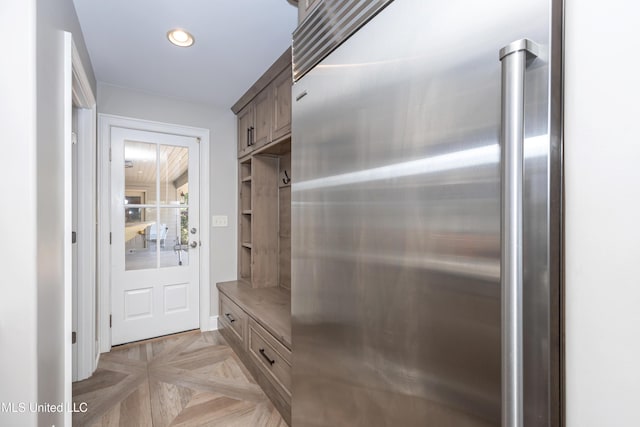 mudroom with recessed lighting