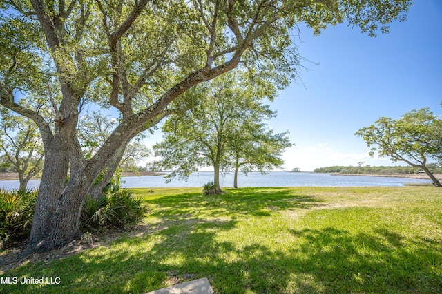 view of yard featuring a water view