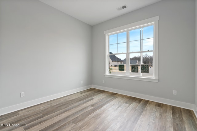 empty room featuring light wood-type flooring