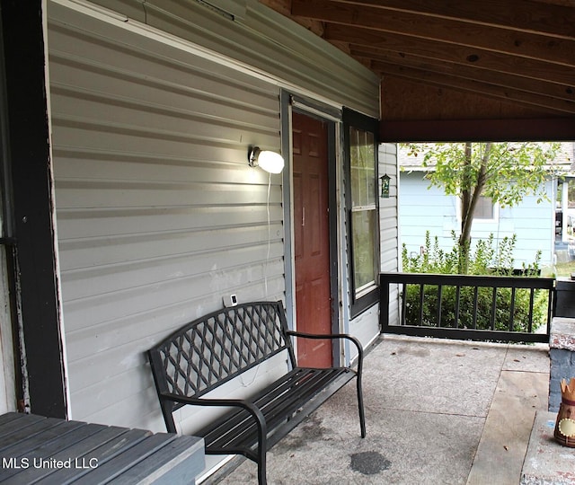 view of patio with a porch