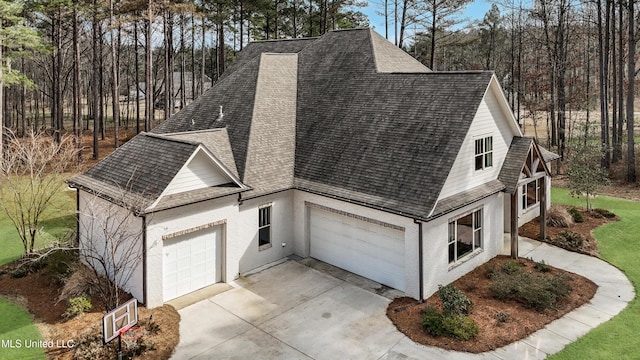 view of home's exterior with a garage