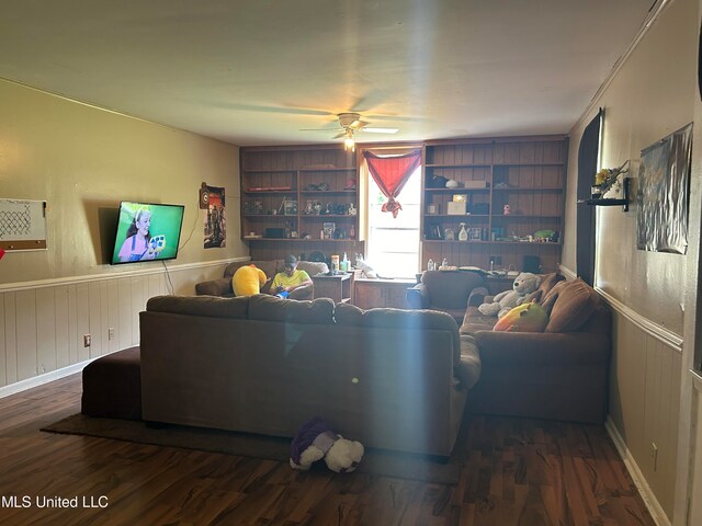 202 Dewey St, Itta Bena, MS 38941 - living room featuring wood-type flooring and ceiling fan