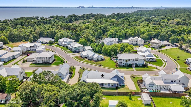140 Seaside Dr, Ocean Springs, MS 39564 - aerial perspective of suburban area featuring a large body of water