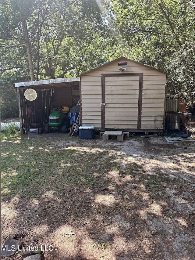 view of shed