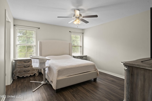 12 Mercer Dr, Petal, MS 39465 - bedroom featuring wood finished floors, a ceiling fan, and baseboards