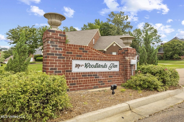 view of community sign