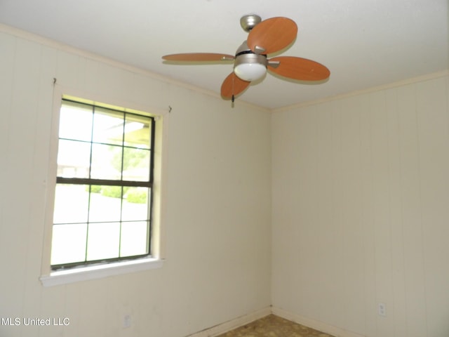 157 Tubman Cir, Natchez, MS 39120 - empty room featuring plenty of natural light, ceiling fan, and ornamental molding