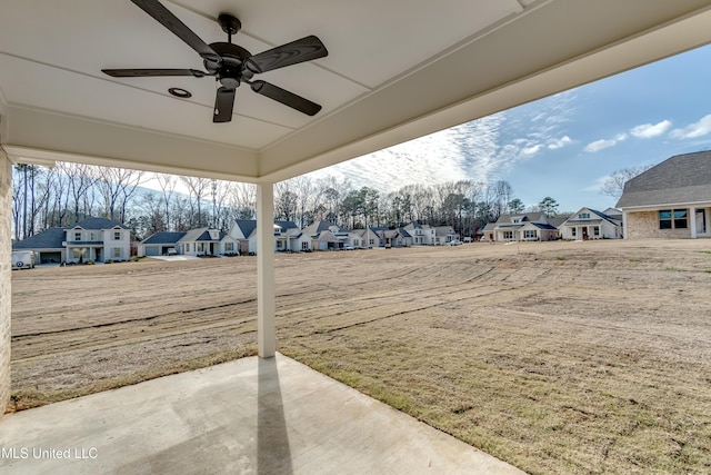 view of patio / terrace featuring ceiling fan