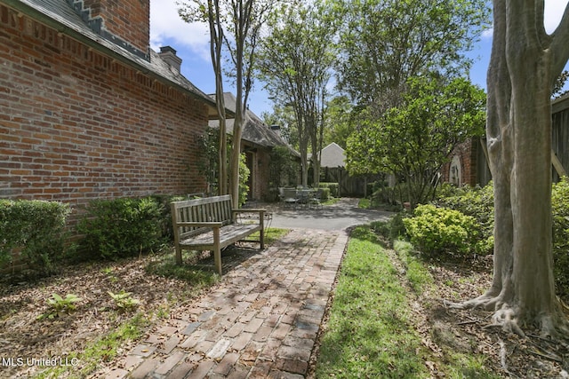 view of community with a patio