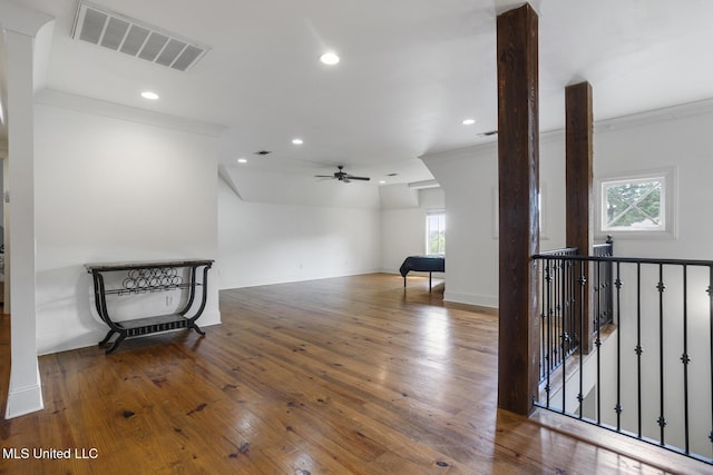 123 Klaas Blvd, Madison, MS 39110 - unfurnished room with healthy amount of natural light, ceiling fan, recessed lighting, hardwood / wood-style floors, and ornamental molding