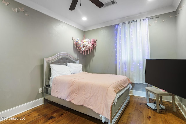 123 Klaas Blvd, Madison, MS 39110 - bedroom featuring hardwood / wood-style flooring, recessed lighting, and a ceiling fan