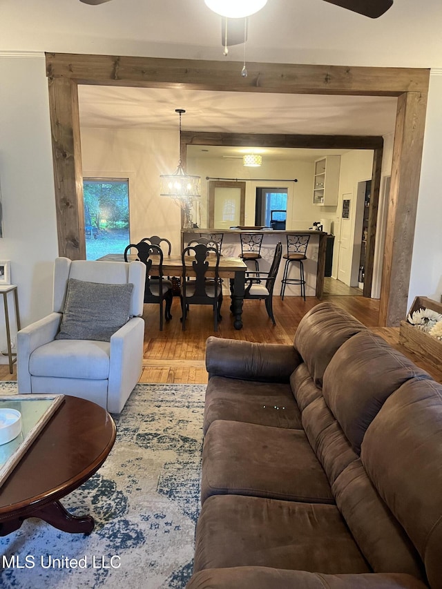 1006 Lamar St, Cleveland, MS 38732 - living room featuring wood finished floors
