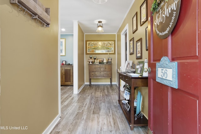 56 53rd St, Gulfport, MS 39507 - hall with crown molding and light wood finished floors