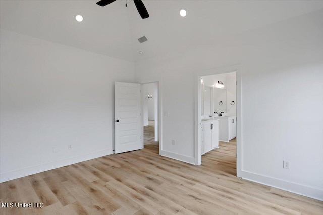 420 Lennon Ln, Brandon, MS 39047 - unfurnished bedroom with light wood-type flooring, recessed lighting, baseboards, and visible vents