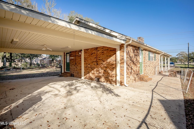 view of patio with a carport