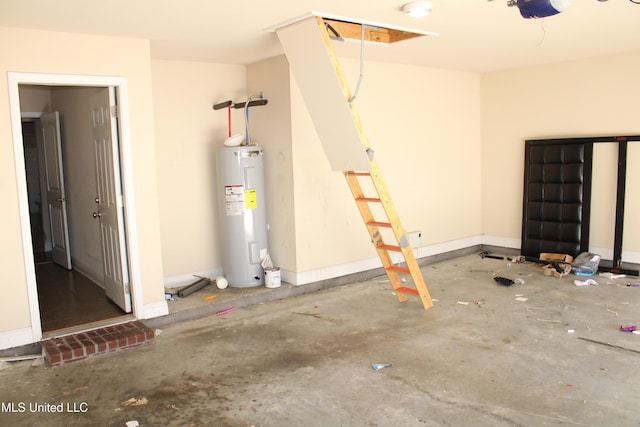 garage with water heater