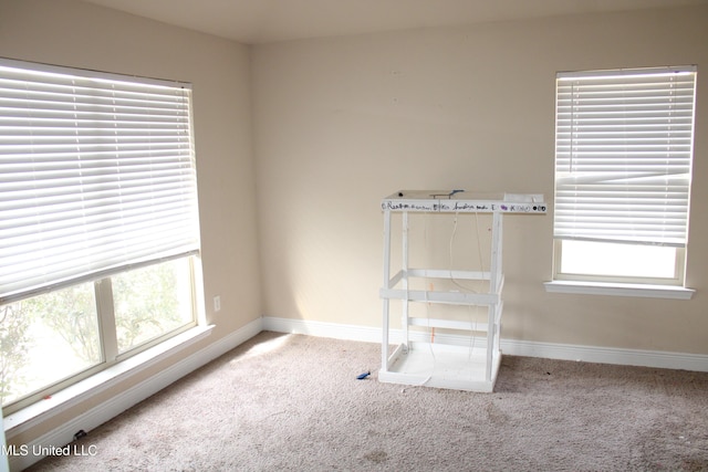 empty room with light colored carpet