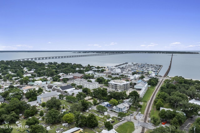 124 Court St, Bay Saint Louis, MS 39520 - aerial view of a notable bridge and a nearby body of water