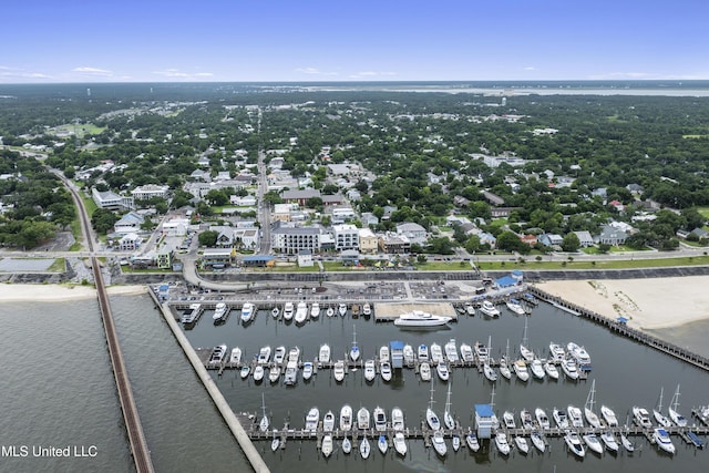 124 Court St, Bay Saint Louis, MS 39520 - drone / aerial view of numerous boat docks and a nearby body of water