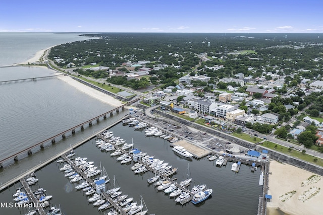 124 Court St, Bay Saint Louis, MS 39520 - aerial view of property's location with a marina and a large body of water