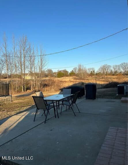 361 Cherry Bark Ln, Courtland, MS 38620 - view of patio with a trampoline and central AC