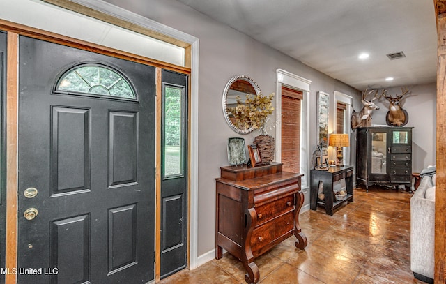 4661 Wildwood Rd, Benton, MS 39039 - entrance foyer with baseboards, recessed lighting, and tile patterned flooring