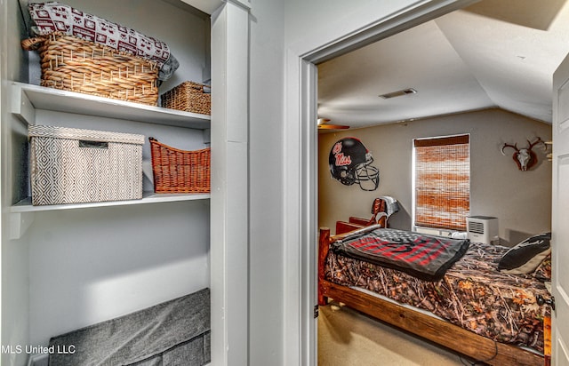 4661 Wildwood Rd, Benton, MS 39039 - bedroom featuring lofted ceiling and carpet floors