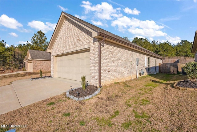 view of home's exterior with a garage