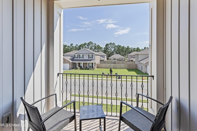 balcony with a residential view