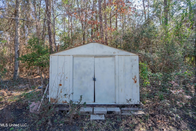 view of shed