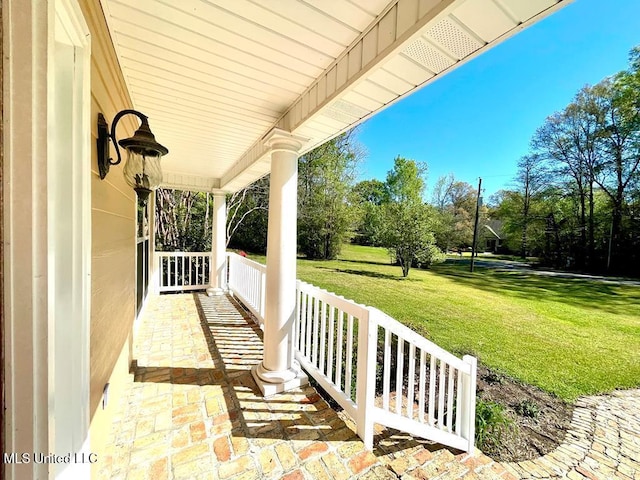 view of patio / terrace with a porch