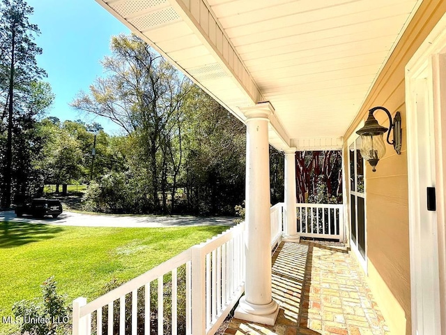 view of patio / terrace featuring covered porch