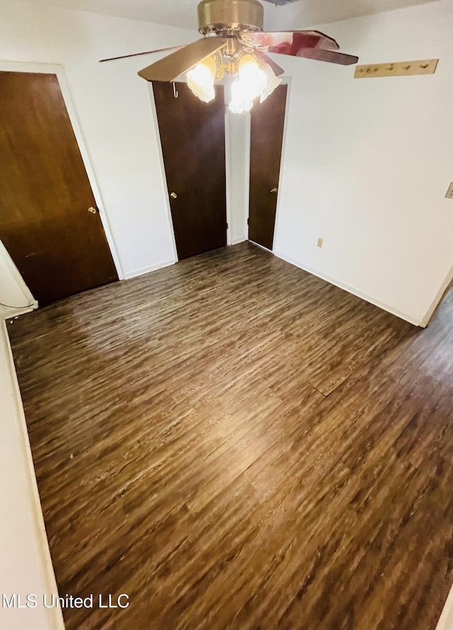 111 Brookfield Dr, Natchez, MS 39120 - unfurnished bedroom featuring wood finished floors and ceiling fan