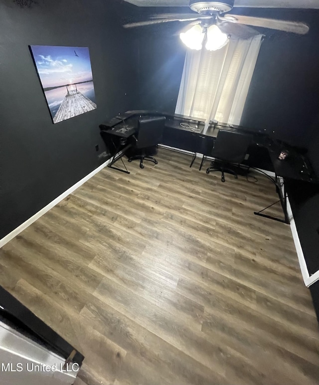 111 Brookfield Dr, Natchez, MS 39120 - office space featuring wood finished floors, ceiling fan, and baseboards