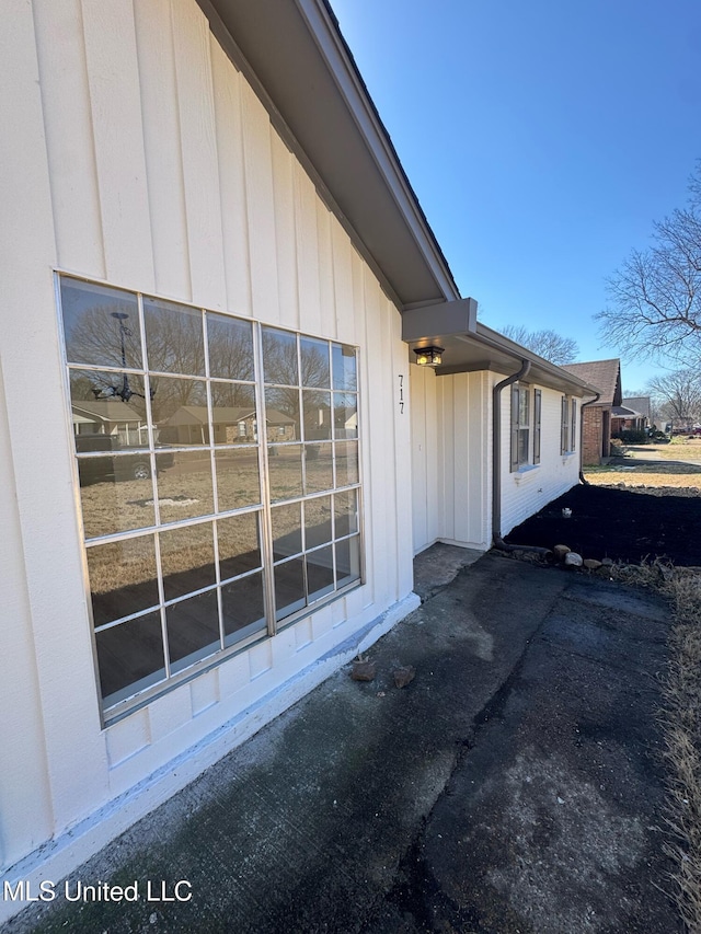 view of property exterior featuring board and batten siding