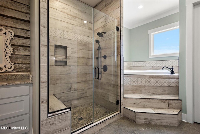 1254 Wade Patrick Rd, Brandon, MS 39042 - bathroom featuring a stall shower and a garden tub
