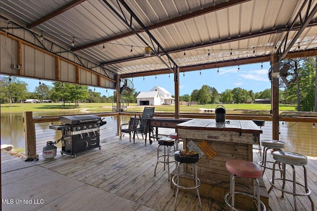 1254 Wade Patrick Rd, Brandon, MS 39042 - wooden terrace with area for grilling