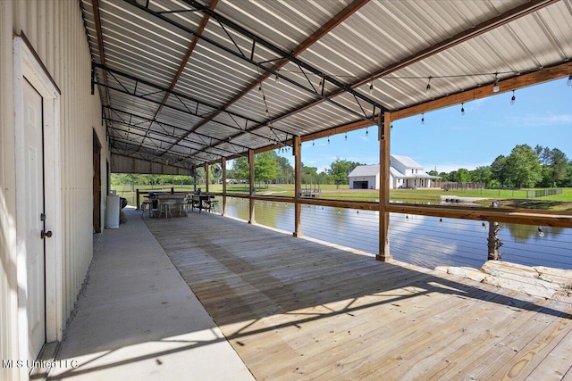 1254 Wade Patrick Rd, Brandon, MS 39042 - dock with a deck with water view and outdoor dining area