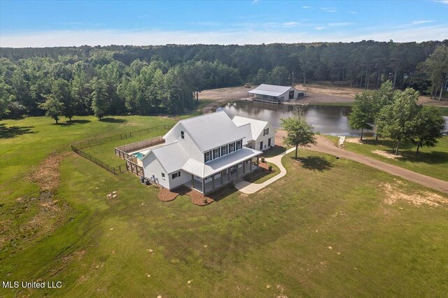 1254 Wade Patrick Rd, Brandon, MS 39042 - view of subject property with a heavily wooded area and a large body of water