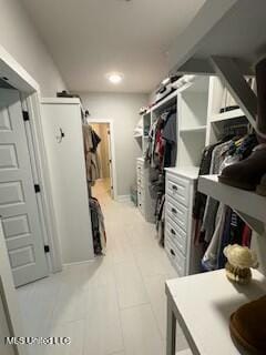 view of walk in closet