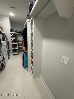 view of walk in closet