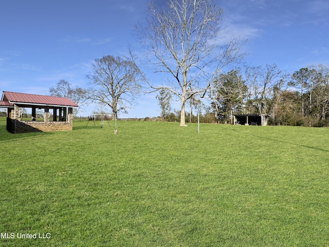 view of yard featuring a gazebo