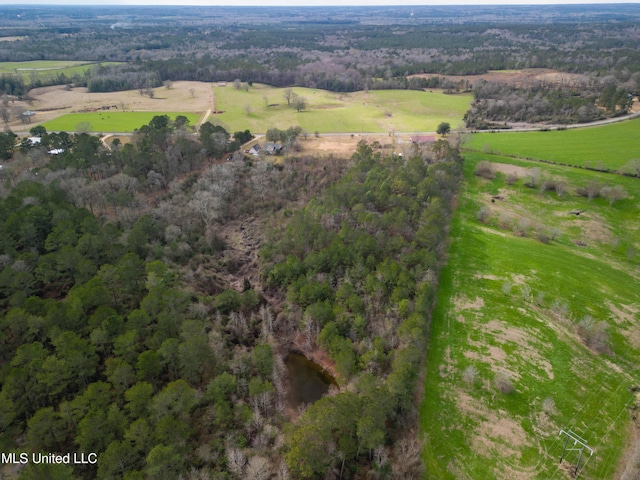 drone / aerial view featuring a rural view