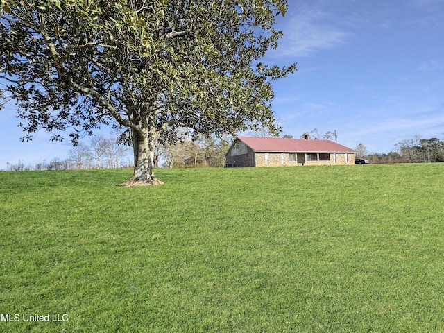 view of yard with a rural view