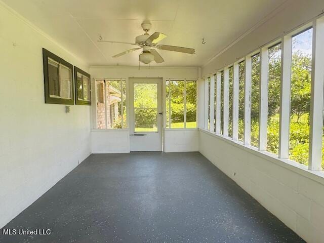 1561 Section Line Rd, Picayune, MS 39466 - unfurnished sunroom featuring ceiling fan and healthy amount of natural light