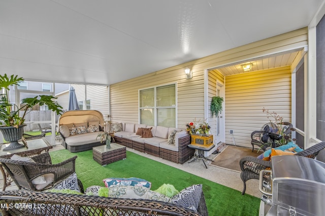 view of patio with outdoor lounge area