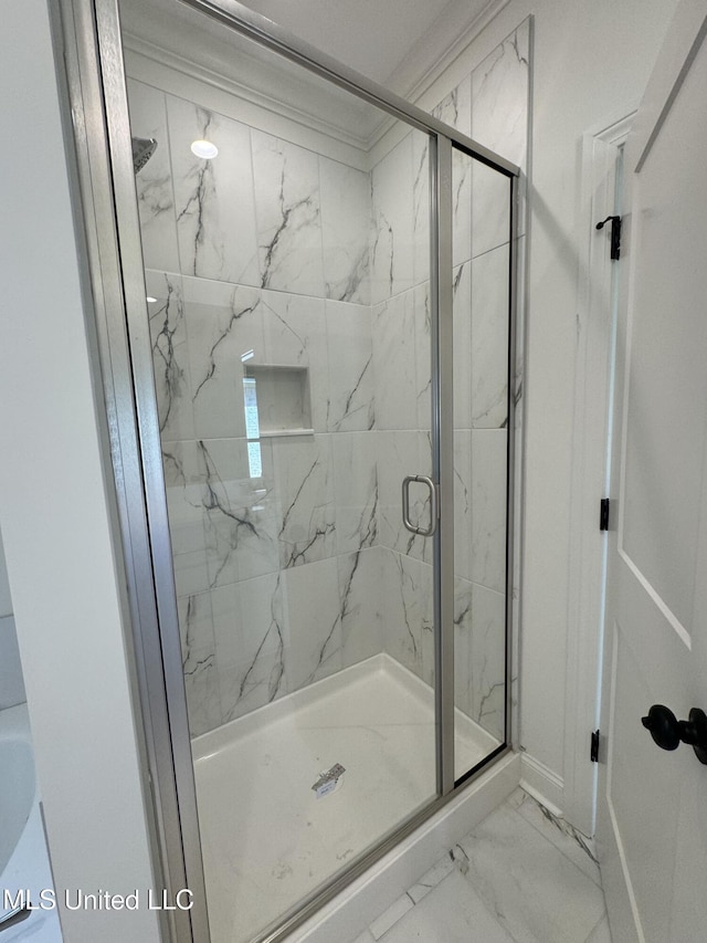 412 Butternut Dr Unit 184, Canton, MS 39046 - full bath featuring marble finish flooring, a marble finish shower, and baseboards