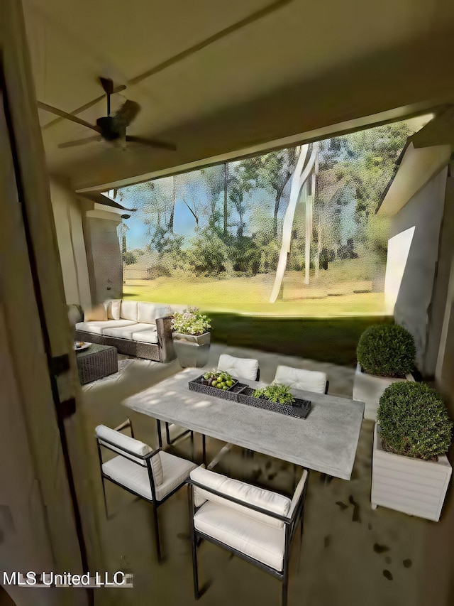 412 Butternut Dr Unit 184, Canton, MS 39046 - view of patio / terrace with an outdoor living space with a fire pit and ceiling fan